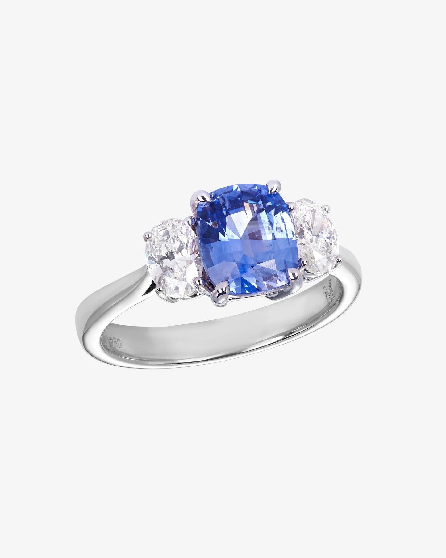 Sapphire and Diamond 3-Stone Ring