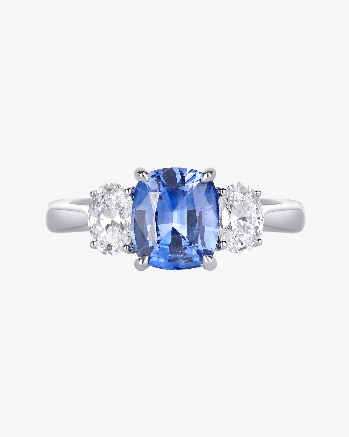 Sapphire and Diamond 3-Stone Ring