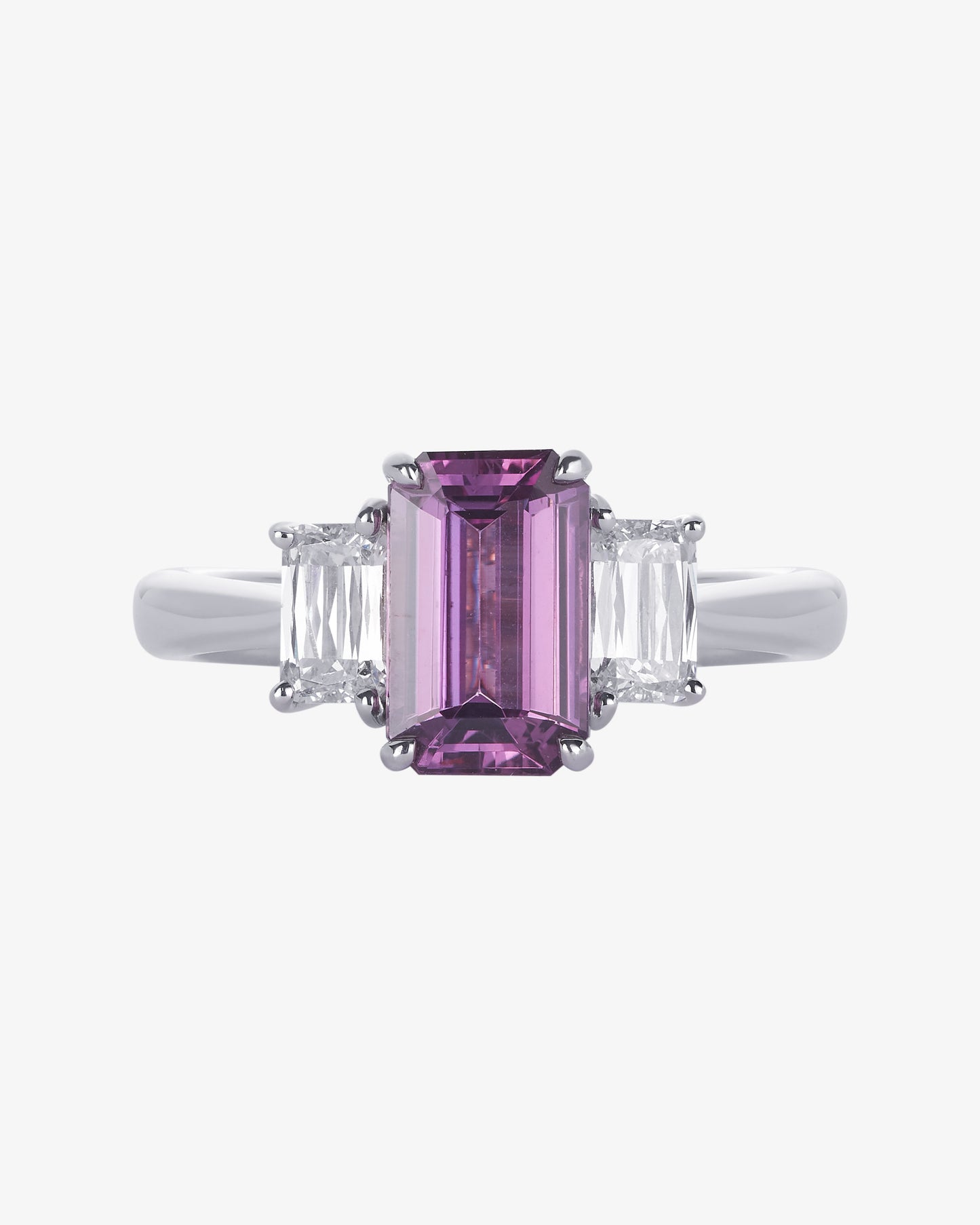 Pink Sapphire and ASHOKA® Diamond 3-Stone Ring