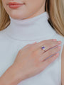 Purple Sapphire and ASHOKA® Diamond 3-Stone Ring