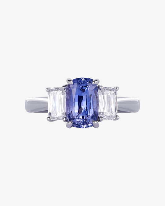 Sapphire and ASHOKA® Diamond 3-Stone Ring