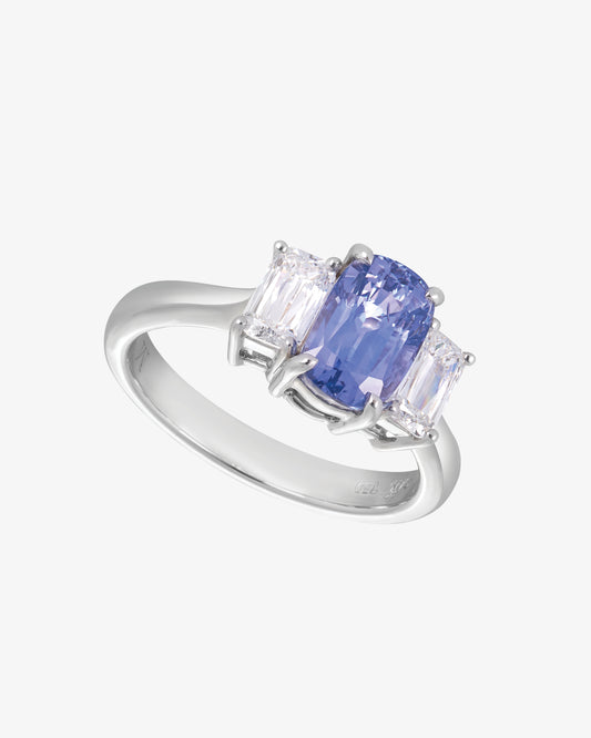 Sapphire and ASHOKA® Diamond 3-Stone Ring