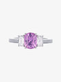 Pink Sapphire and ASHOKA® Diamond 3-Stone Ring