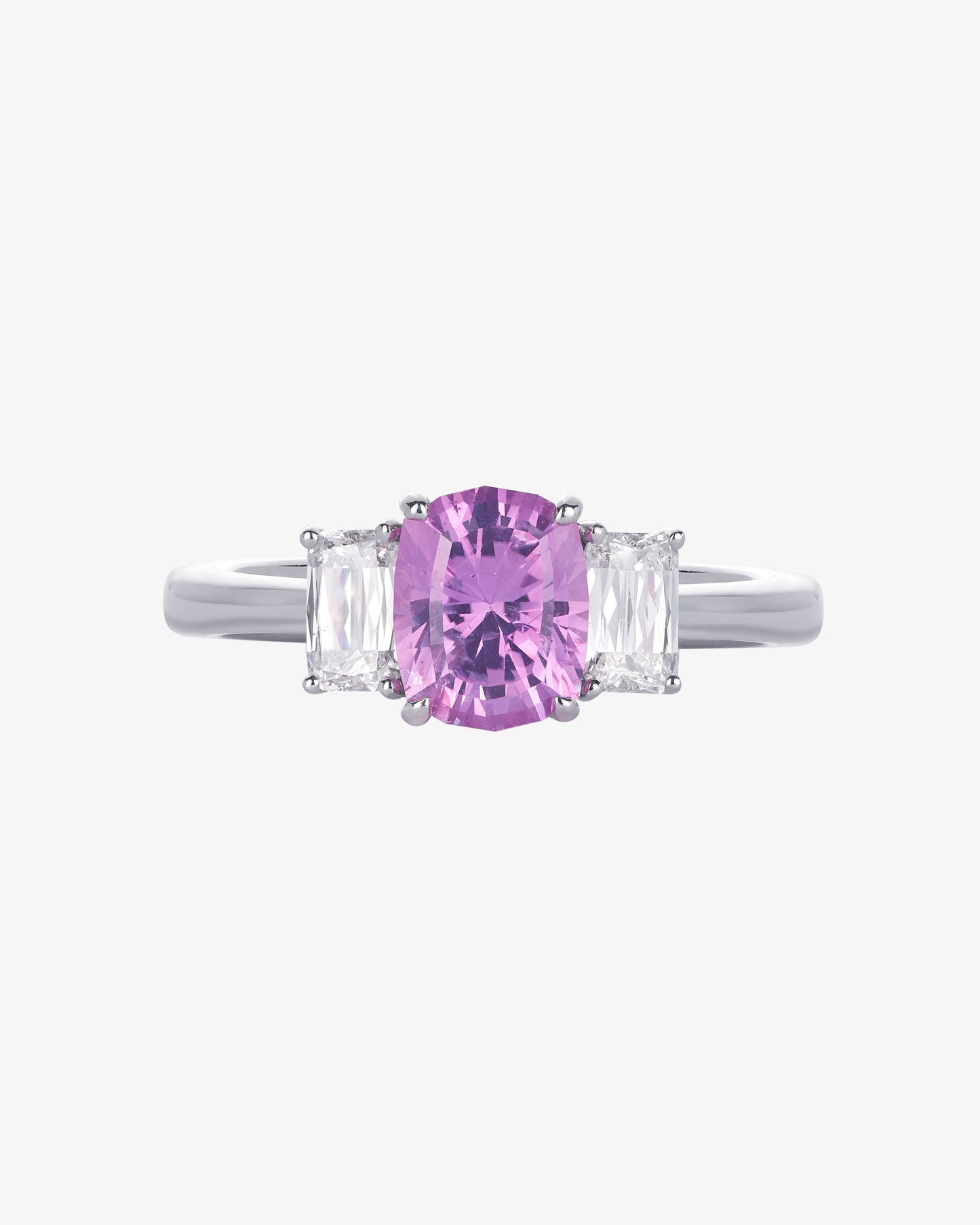 Pink Sapphire and ASHOKA® Diamond 3-Stone Ring