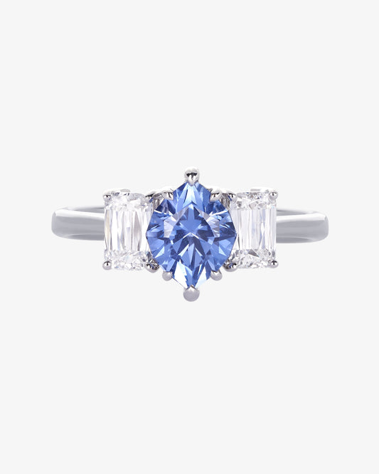Ceylon and ASHOKA® Diamond 3-Stone Ring