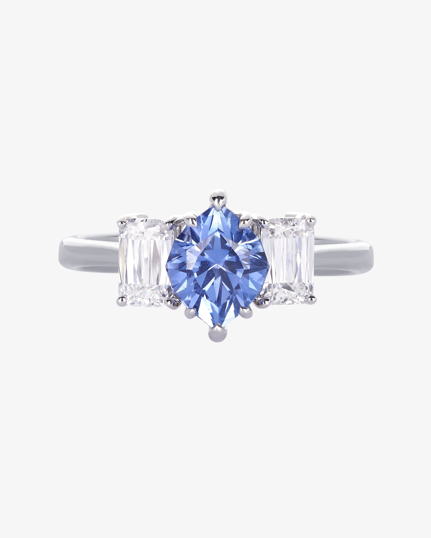 Ceylon and ASHOKA® Diamond 3-Stone Ring
