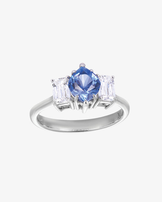 Ceylon and ASHOKA® Diamond 3-Stone Ring