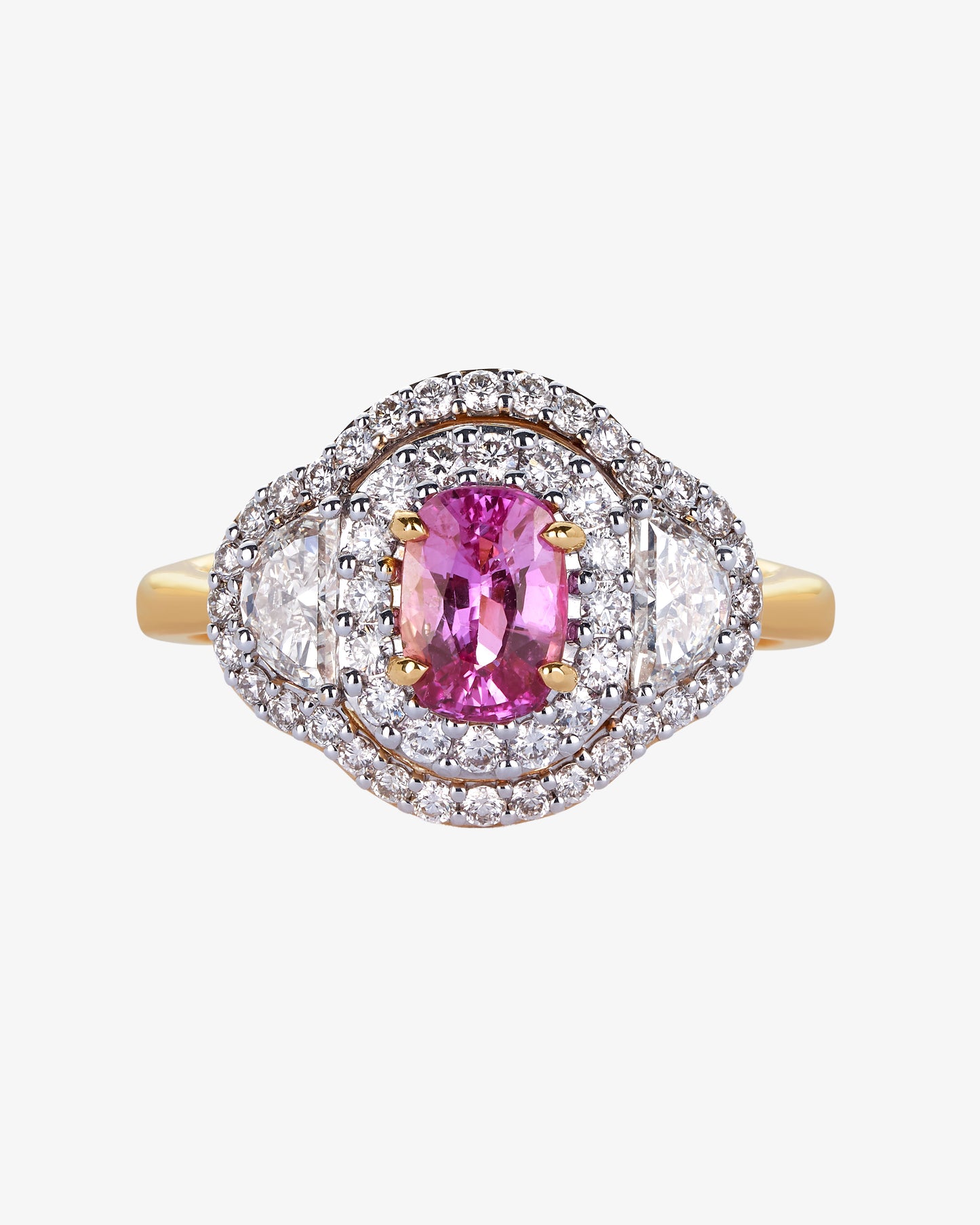 Pink Sapphire and Diamond Ring