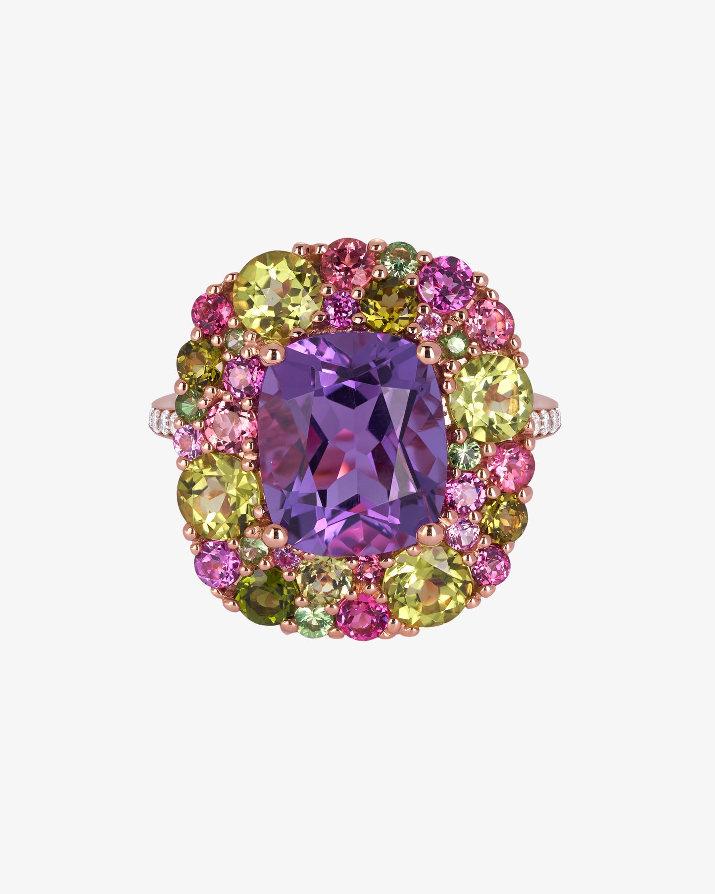 Isabelle Langlois Amethyst and Peridot Cocktail Ring