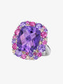 Isabelle Langlois Amethyst and Pink Tourmaline Cocktail Ring