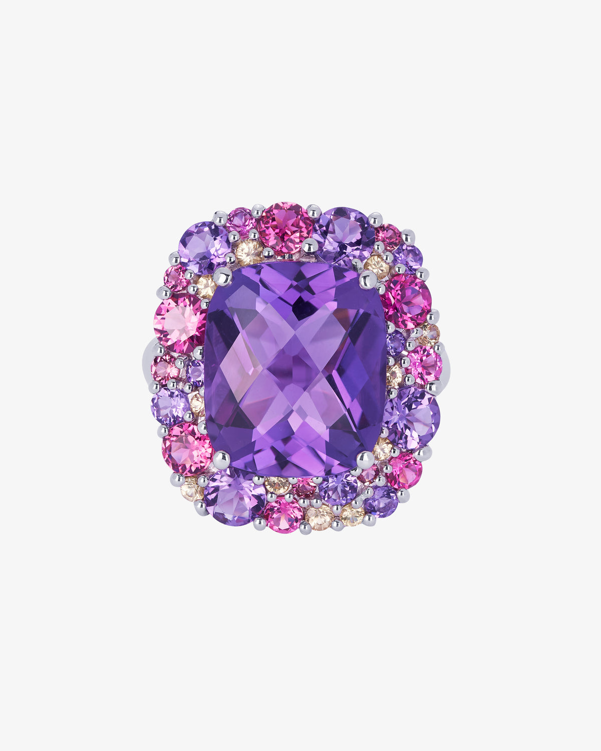 Isabelle Langlois Amethyst and Multi-Coloured Gemstone Ring