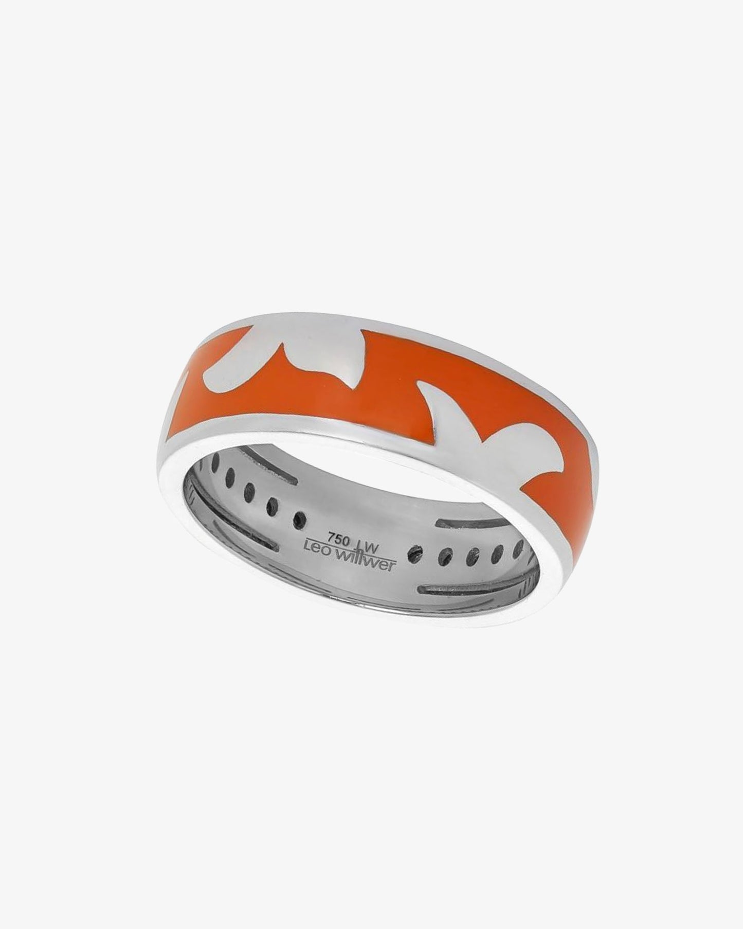 Leo Wittwer Orange Enamel Ring
