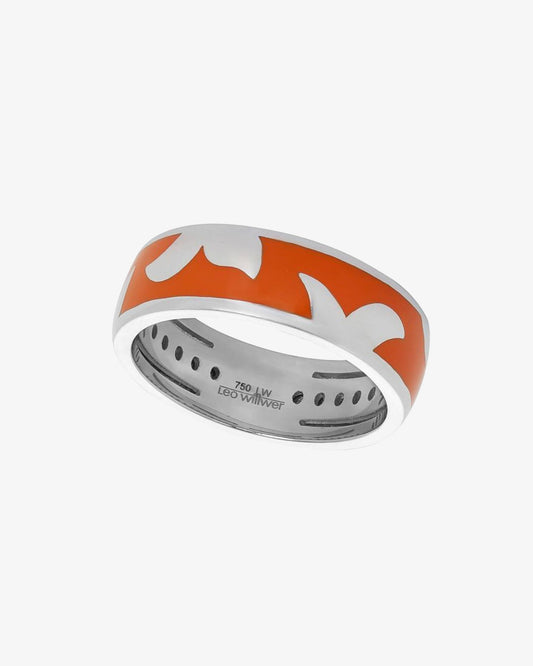 Leo Wittwer Orange Enamel Ring