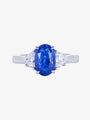 Ceylon Sapphire and Diamond Trilogy Ring