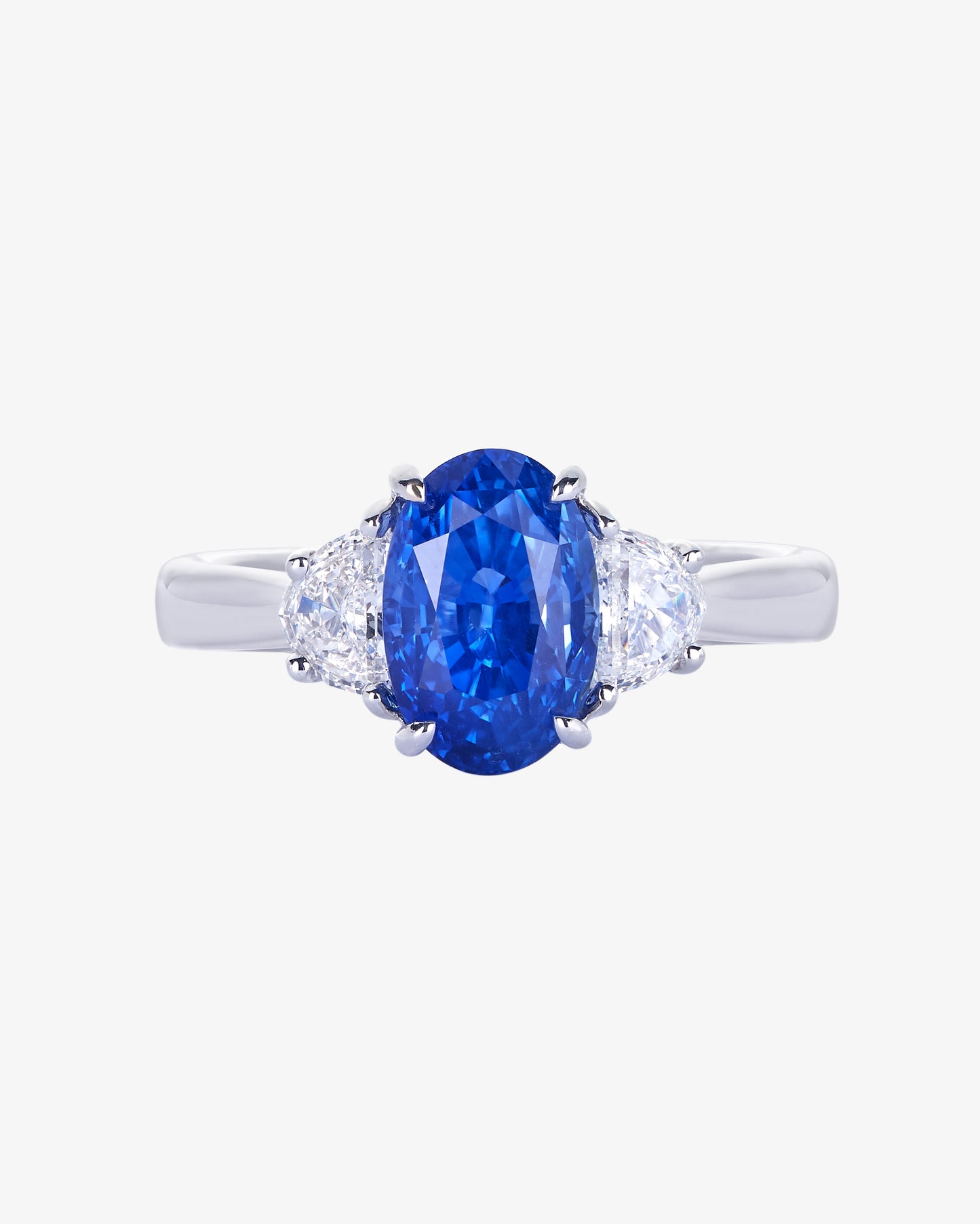 Ceylon Sapphire and Diamond Trilogy Ring