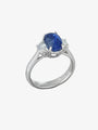 Ceylon Sapphire and Diamond Trilogy Ring