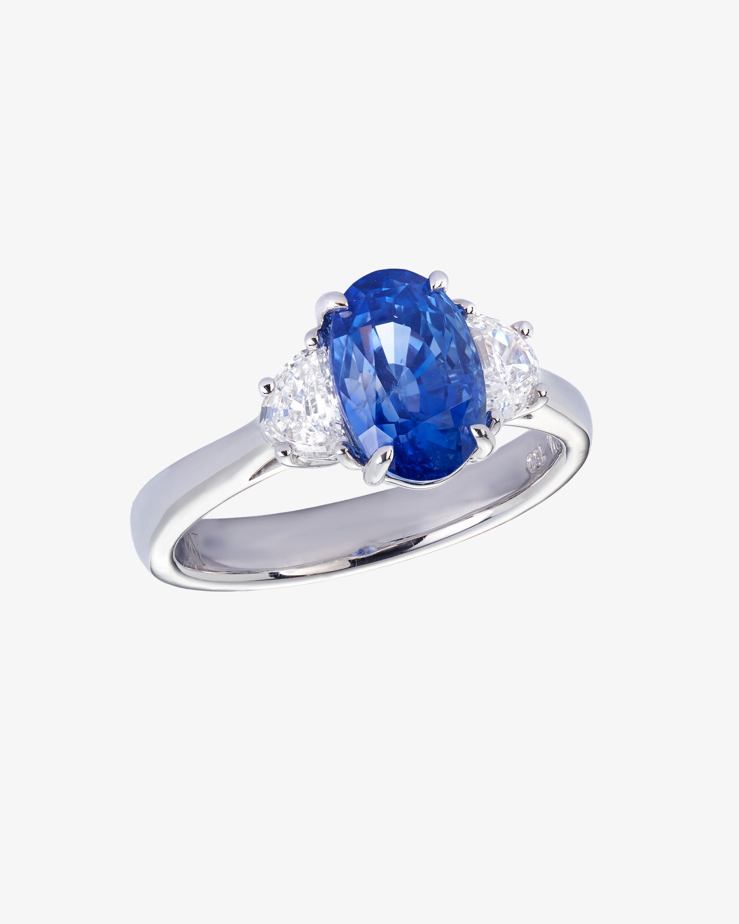 Ceylon Sapphire and Diamond Trilogy Ring