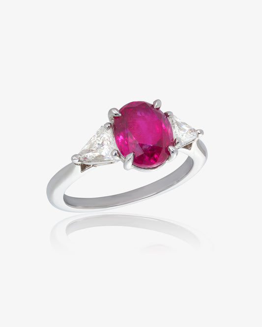 Platinum Ruby and Diamond Ring