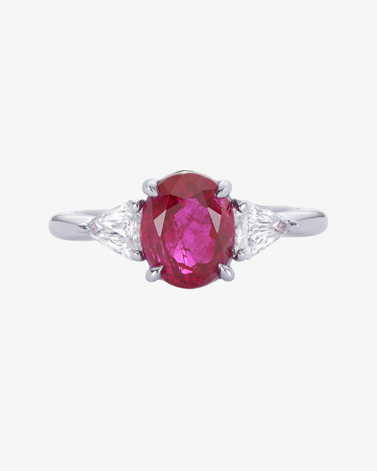 Platinum Ruby and Diamond Ring
