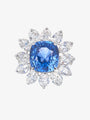 Ceylon Vivid Blue Sapphire and Diamond Ring