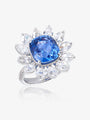 Ceylon Vivid Blue Sapphire and Diamond Ring