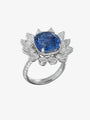 Ceylon Vivid Blue Sapphire and Diamond Ring