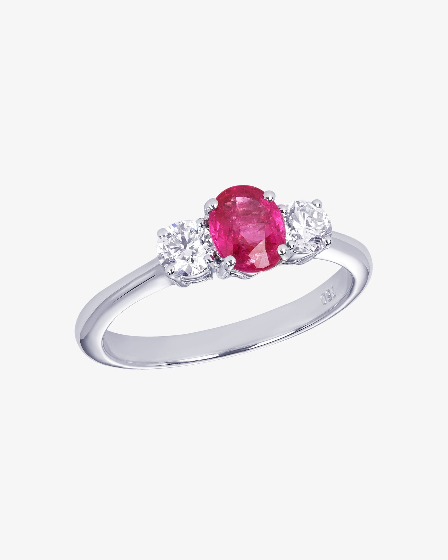 Ruby and Diamond Set Trilogy Ring