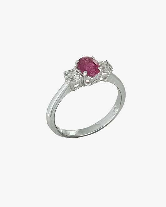 Ruby and Diamond Set Trilogy Ring