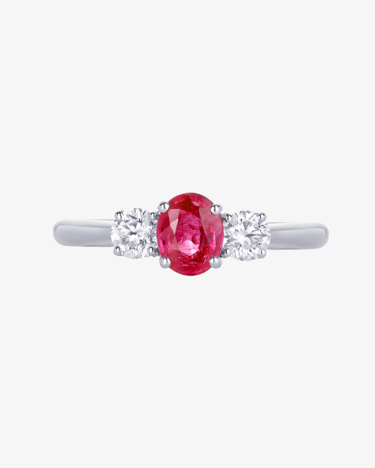Ruby and Diamond Set Trilogy Ring