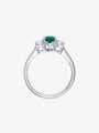 Emerald and Diamond Set Trilogy Ring