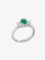 Emerald and Diamond Set Trilogy Ring