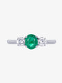 Emerald and Diamond Set Trilogy Ring