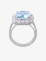 Aquamarine & Diamond Halo Ring