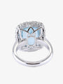 Aquamarine & Diamond Halo Ring