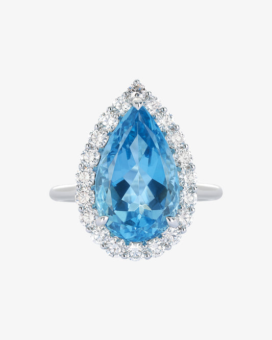 Aquamarine and Diamond Ring