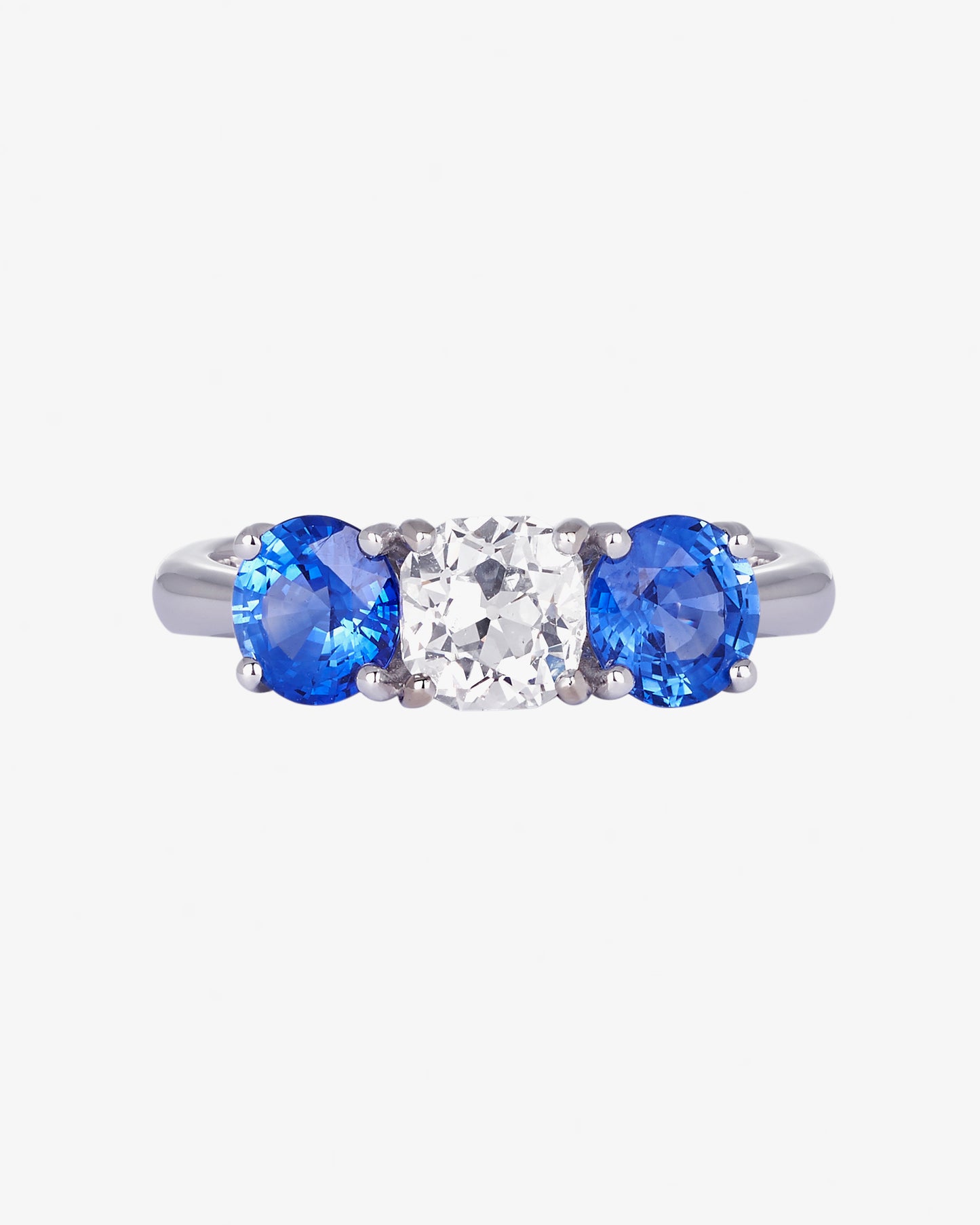 Diamond and Sapphire Trilogy Ring