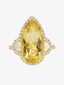 Yellow Beryl and Diamond Ring