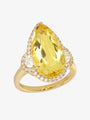 Yellow Beryl and Diamond Ring