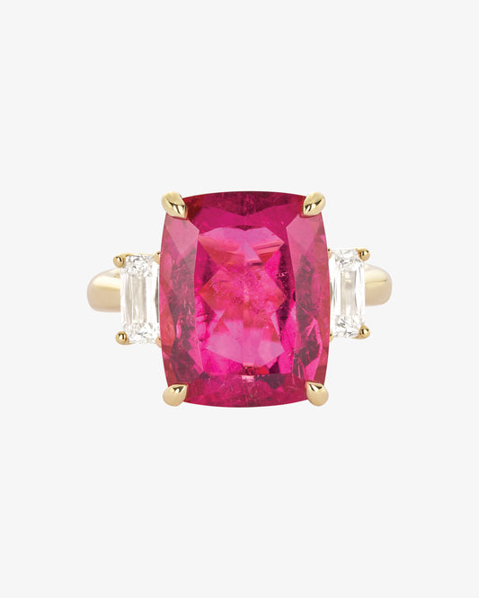 Rubellite and ASHOKA Diamond Ring