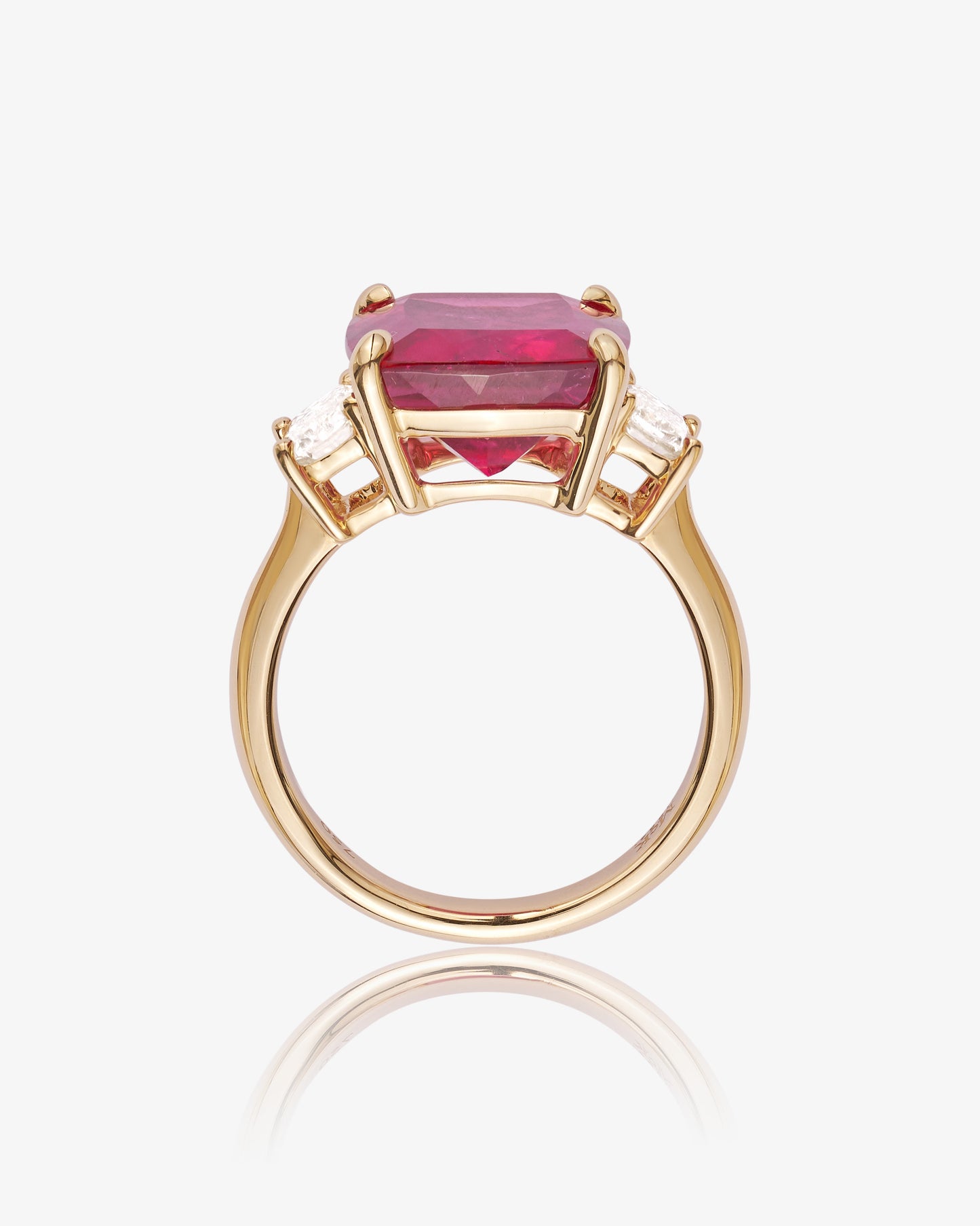 Rubellite and ASHOKA Diamond Ring