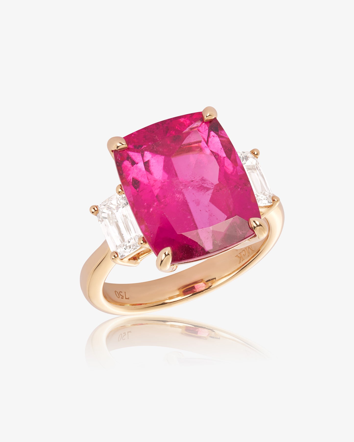 Rubellite and ASHOKA Diamond Ring