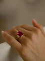Rubellite and ASHOKA Diamond Ring