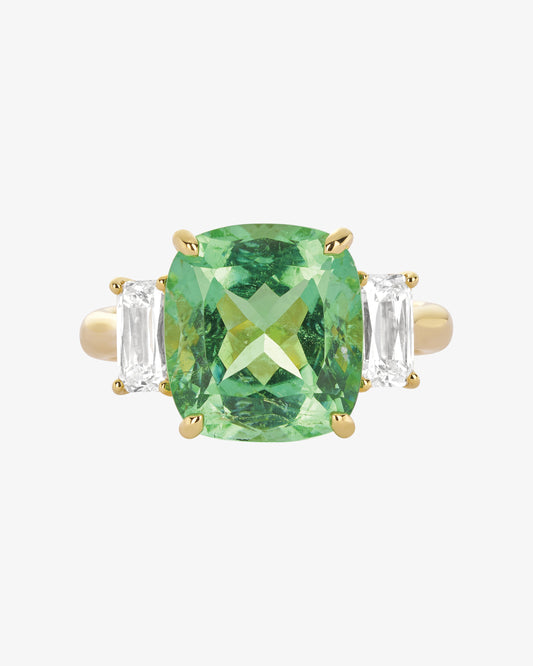 Paraiba Tourmaline and ASHOKA Diamond Ring