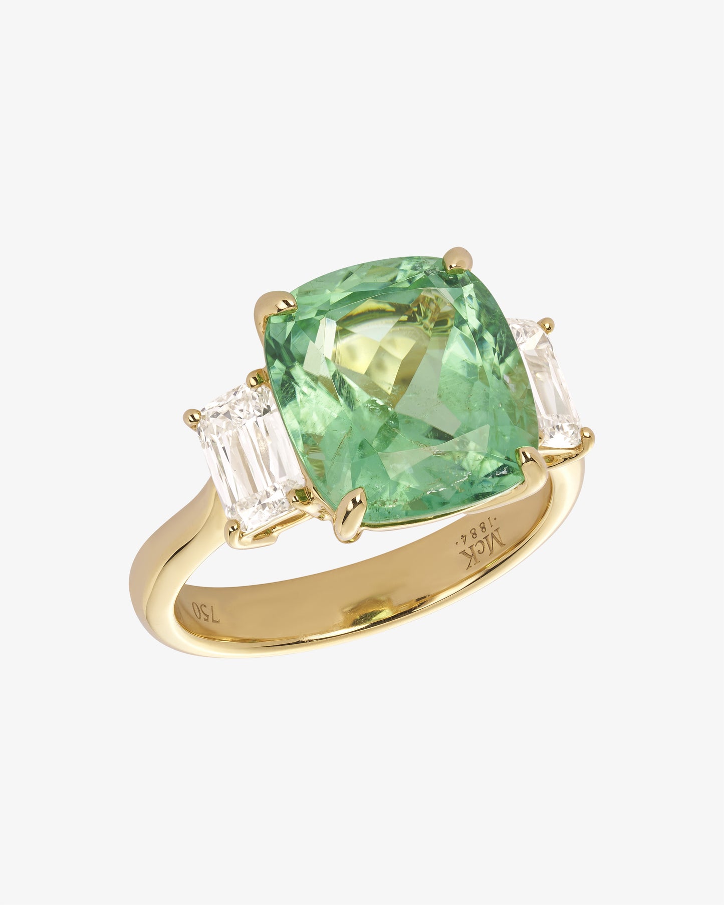 Paraiba Tourmaline and ASHOKA Diamond Ring