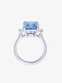 Emerald Cut Aquamarine and Diamond Ring