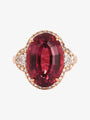 Oval Pink Tourmaline and Diamond Ring