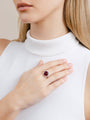 Red Spinel and Diamond Ring