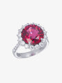 Red Spinel and Diamond Ring