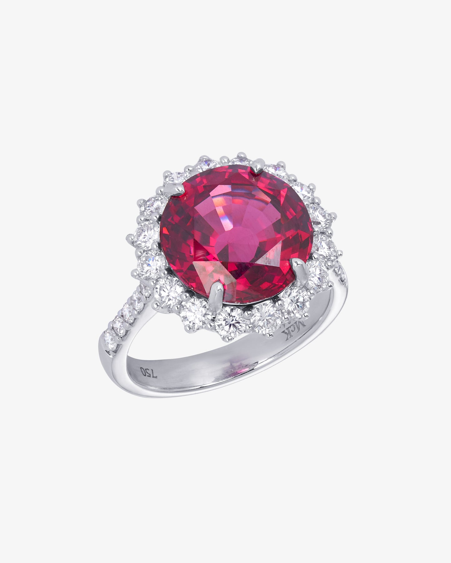Red Spinel and Diamond Ring