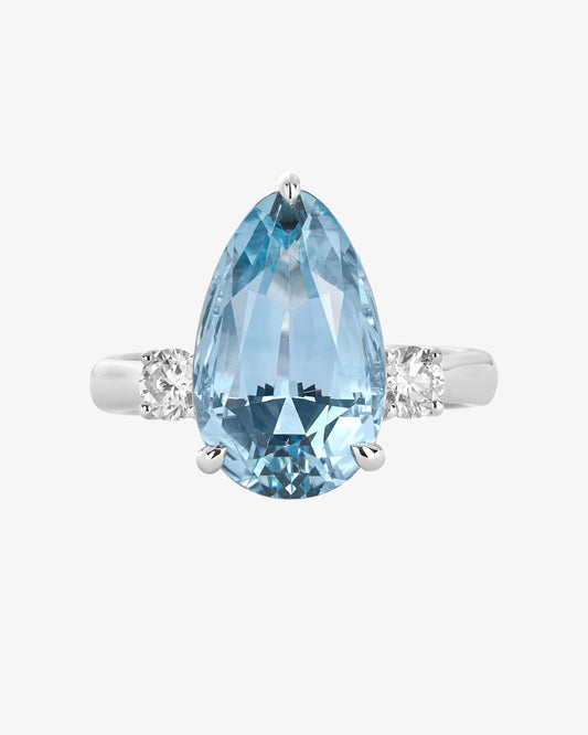 Aquamarine and Diamond Ring